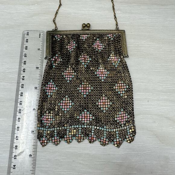 Whiting & Davis Mesh Bags Purse Enamel Evening Bag Handbag Art Deco Flapper - Picture 5 of 13
